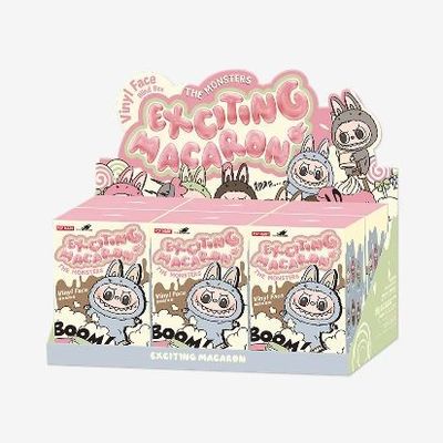 Original Authentische Popmart Labubu Monster Spannende Macaron Sitz Blind Box Figur Plush Puppe Süßes Spielzeug Mysteriöse Boxen