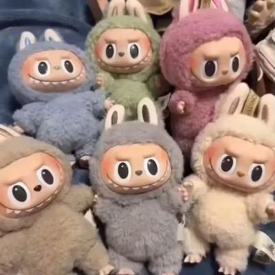 Original Authentische Popmart Labubu Monster Spannende Macaron Sitz Blind Box Figur Plush Puppe Süßes Spielzeug Mysteriöse Boxen