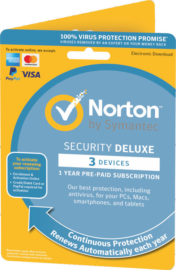 Sicherheits-fasten deluxer 1-jähriger 3 Gerät-Lizenz-Schlüssel die Download-Computer-Software System-Norton