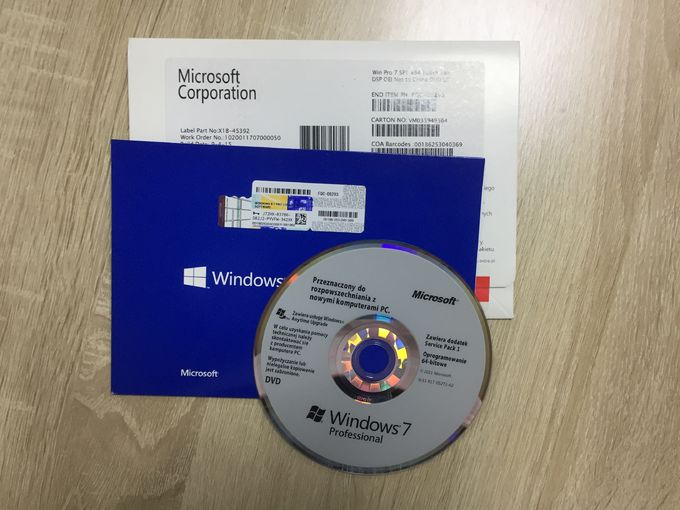 Ursprüngliche Soem-SCHLÜSSEL COA-Lizenz-Aufkleber Microsoft Windows-7 Berufs-32bit 64bit
